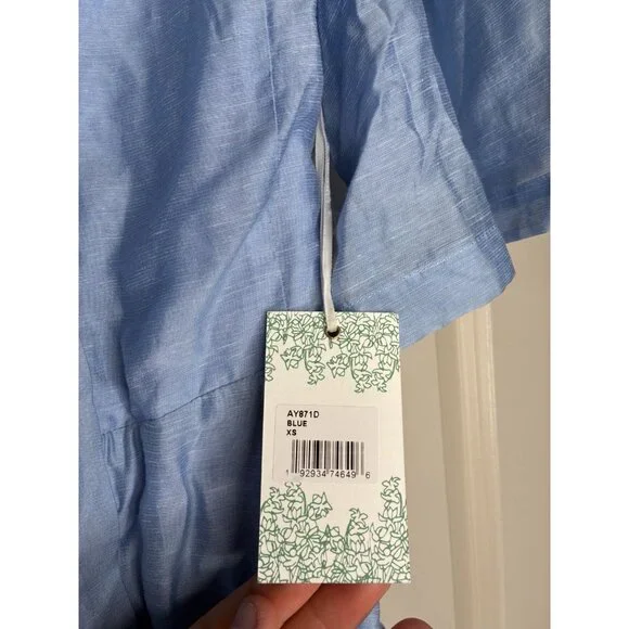 Tuckernuck NWT Hyacinth House Powder Blue Cindy Midi Dress Size XS - Picture 8 of 11